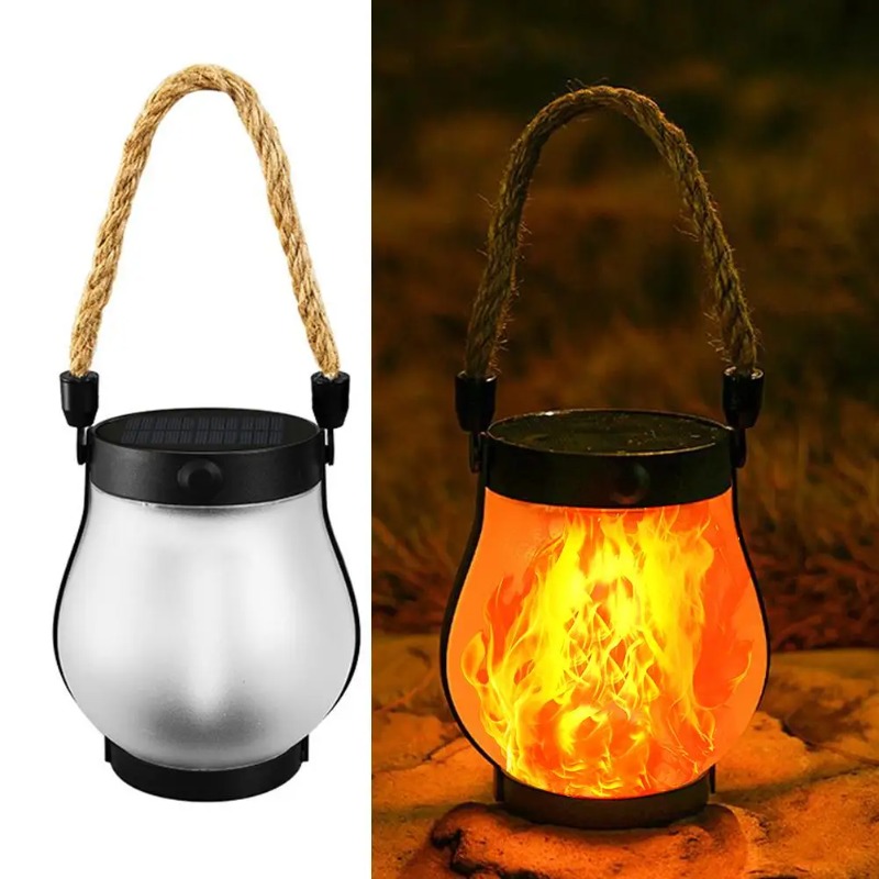 Rope Light Decoration - Solar Flame Lamp USB Rechargeable Camping