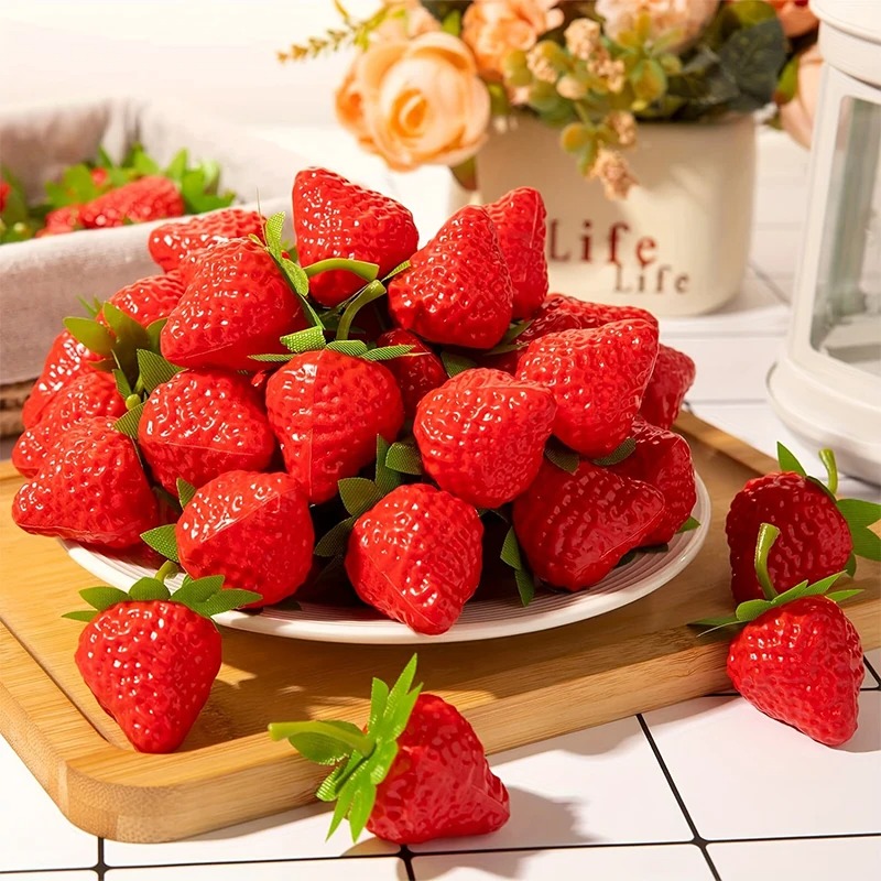 Home Decor Store - Simulated Artificial Strawberry Model Plastic Strawberry