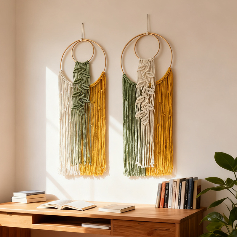 Home Decor Green - 29x90cm Green Bohemian Handwoven Wall Hanging