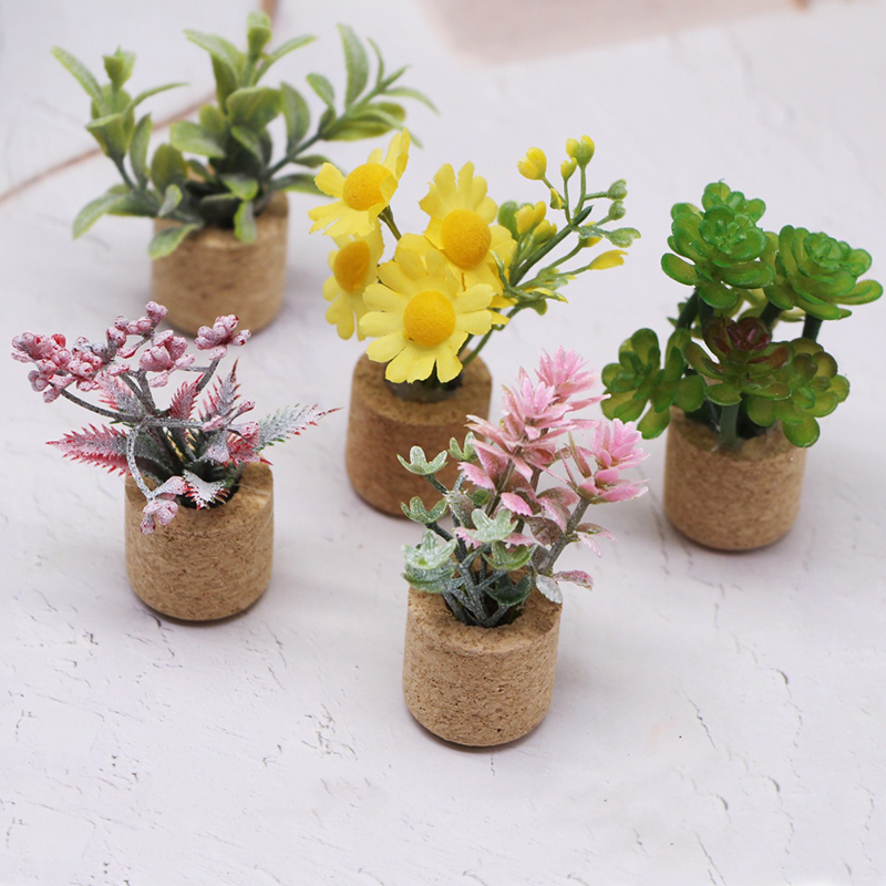 Home Decor Green - 1:12 Dollhouse Simulation Flower Plant Potted
