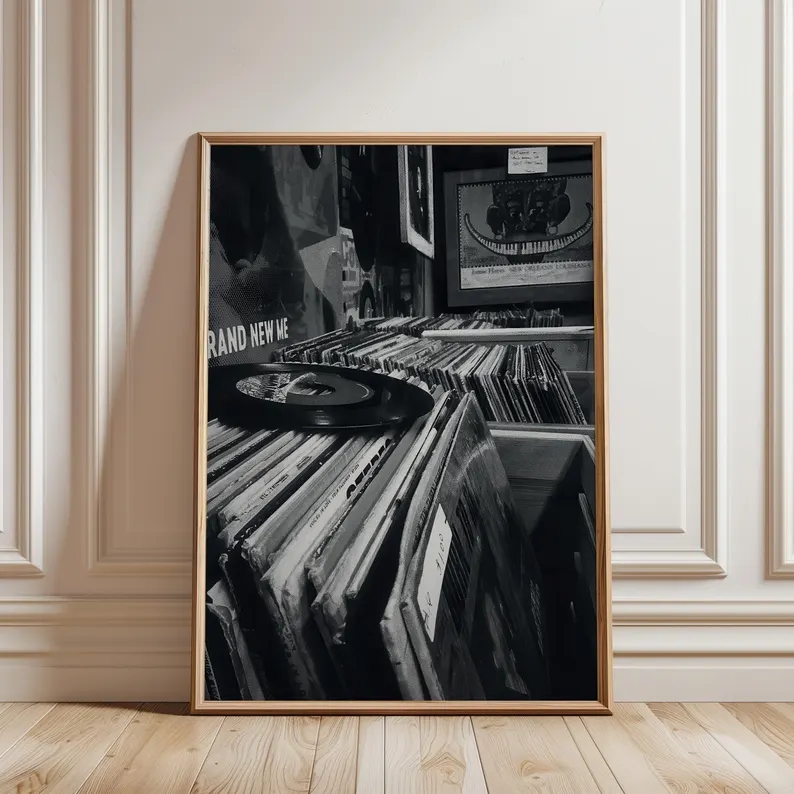Home Decor Store - Modern Vinyl Record Store Black White
