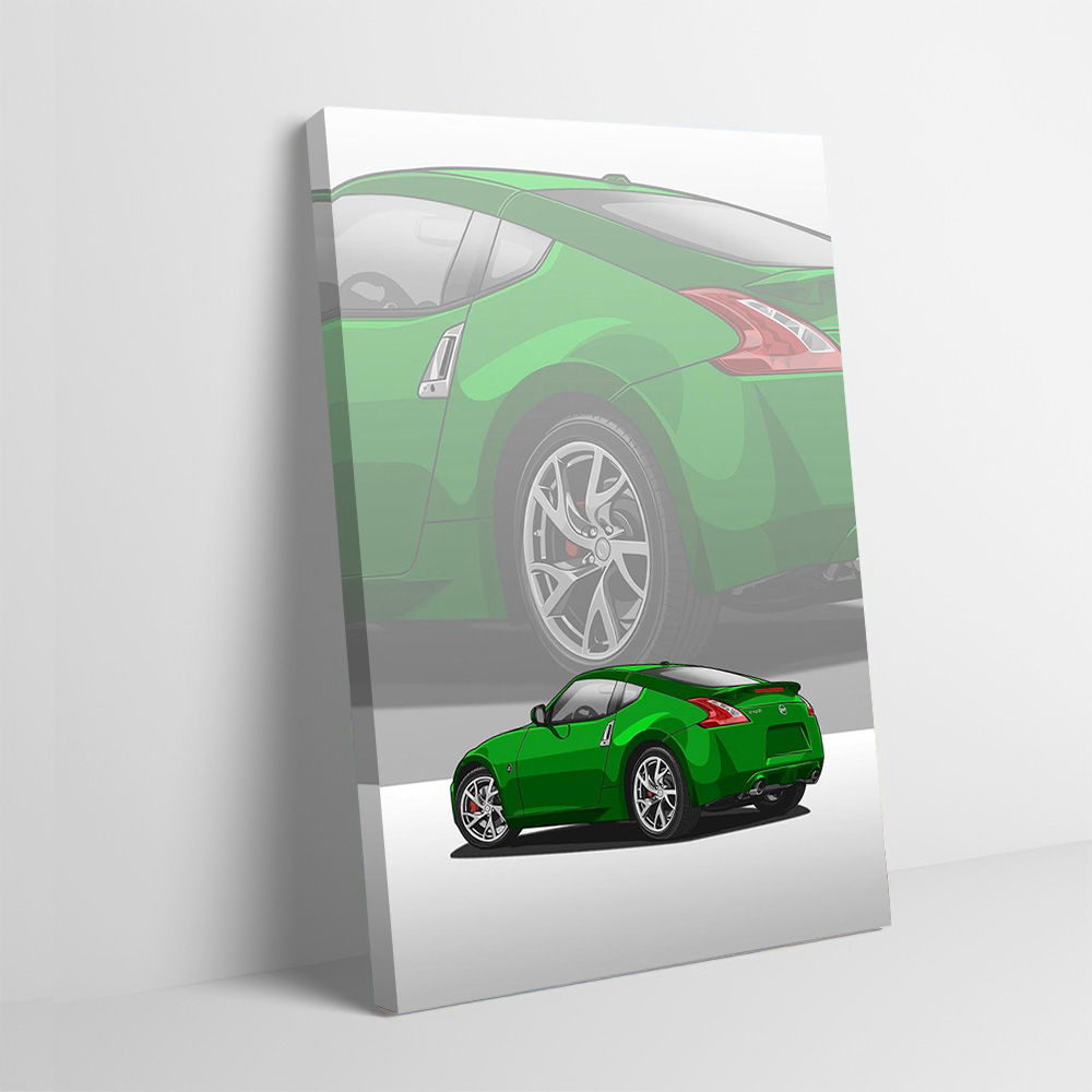 Home Decor Green - Green Sports 370Z Car Printing Poster