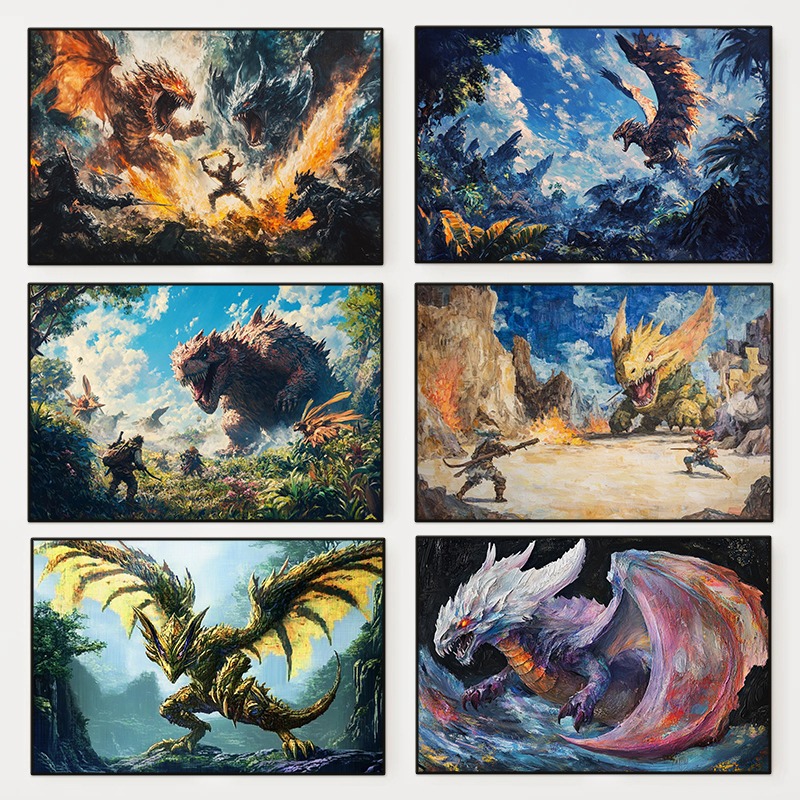 Home Decor Ai - 1pc frameless Monster Hunter Ai World