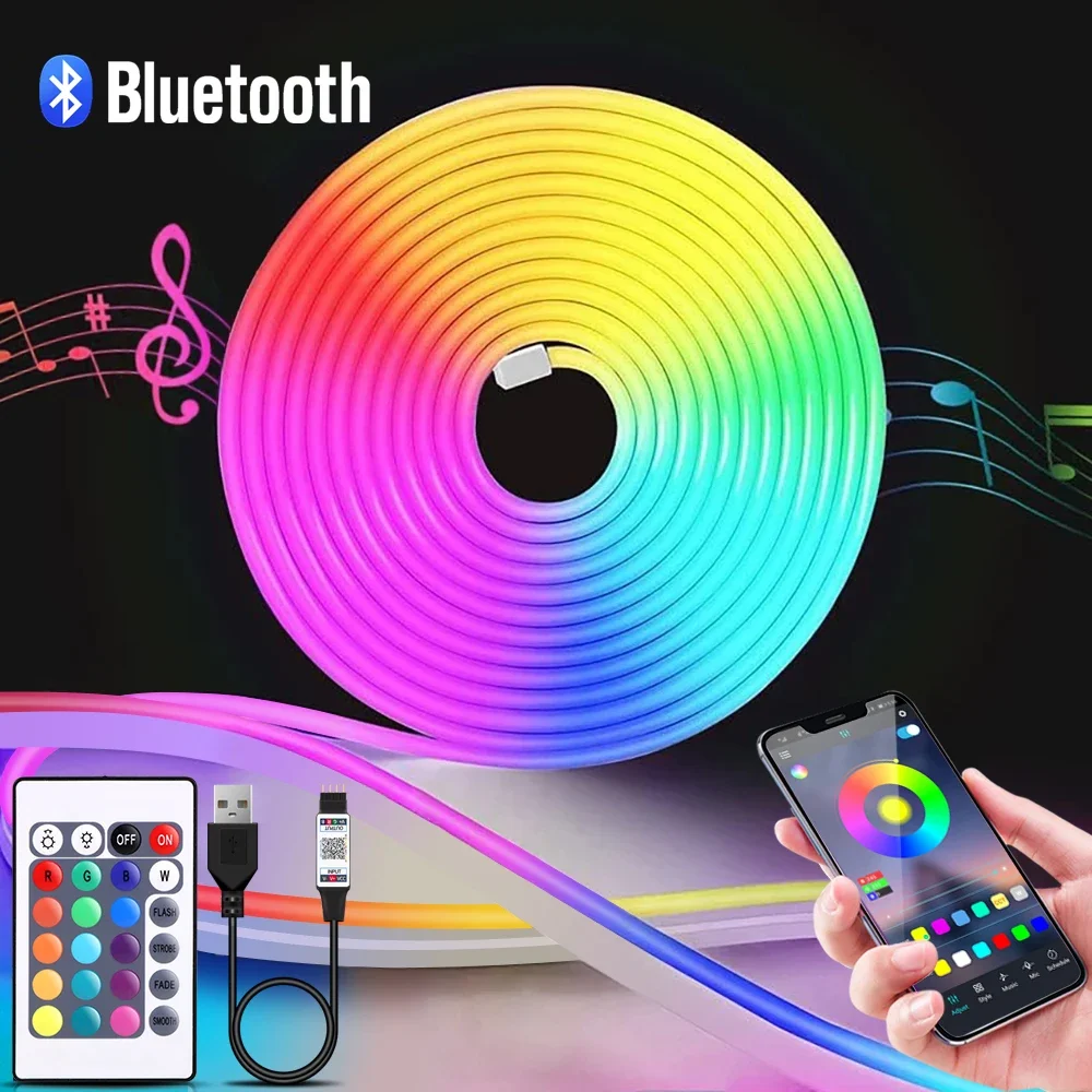 Rope Light Decoration - 1-5m RGB LED Neon Strip Light