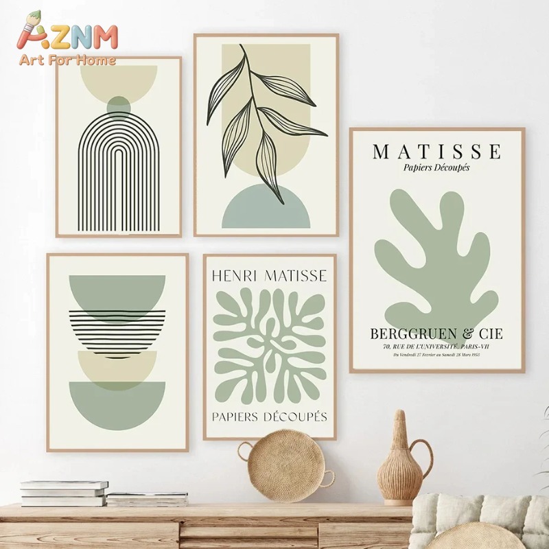 Sage Green Leaf Geometry Line  - огляд і ціна Home Decor Green