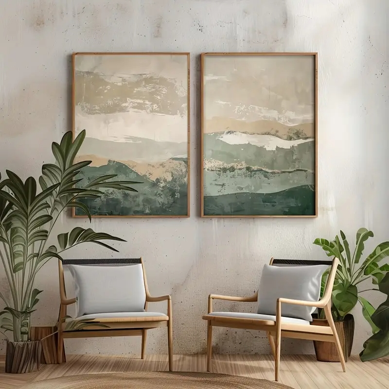 2pcs/set Wabi Sabi Abstract Ge - огляд і ціна Home Decor Green