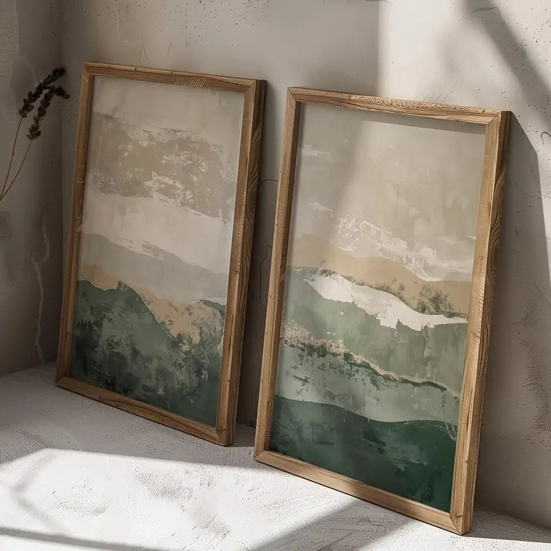 2pcs/set Wabi Sabi Abstract Ge - огляд і ціна Home Decor Green