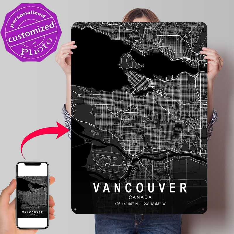 Vancouver Dark Map 3D Printed  - огляд і ціна Home Decor Vancouver