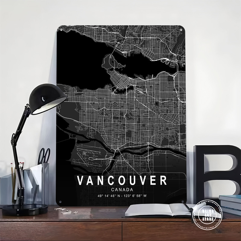 Vancouver Dark Map 3D Printed  - огляд і ціна Home Decor Vancouver