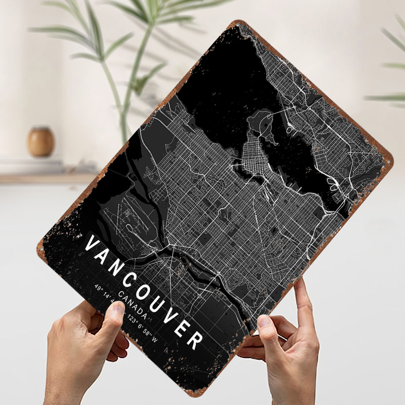 Vancouver Dark Map 3D Printed  - огляд і ціна Home Decor Vancouver
