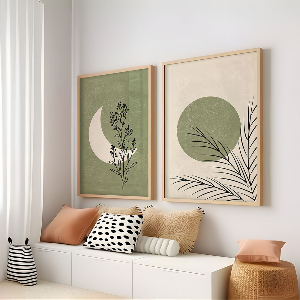 2pcs/set Bohemian Plant Moon S - огляд і ціна Home Decor Green