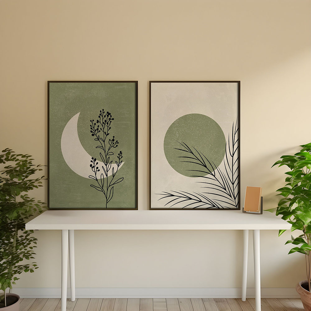 2pcs/set Bohemian Plant Moon S - огляд і ціна Home Decor Green