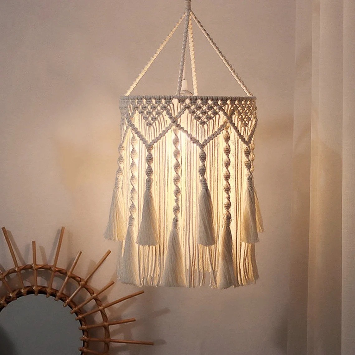 Nordic style hand woven cotton - огляд і ціна Rope Light Decoration